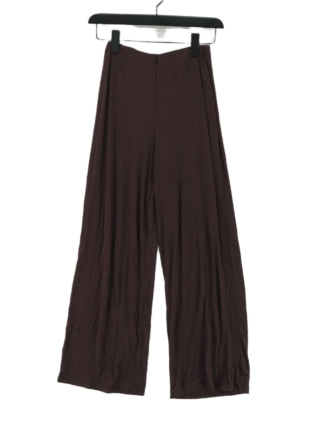 Flounce Women's Trousers UK 8 Brown Viscose with Elastane