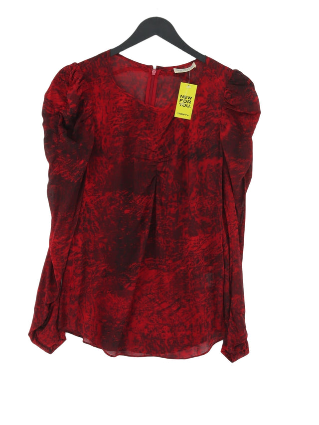 Whistles Women's Top UK 8 Red Silk with Elastane