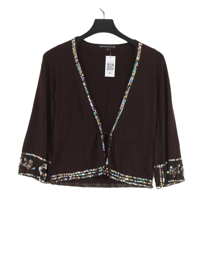 Limited Collection Women's Cardigan S Brown Silk with Viscose