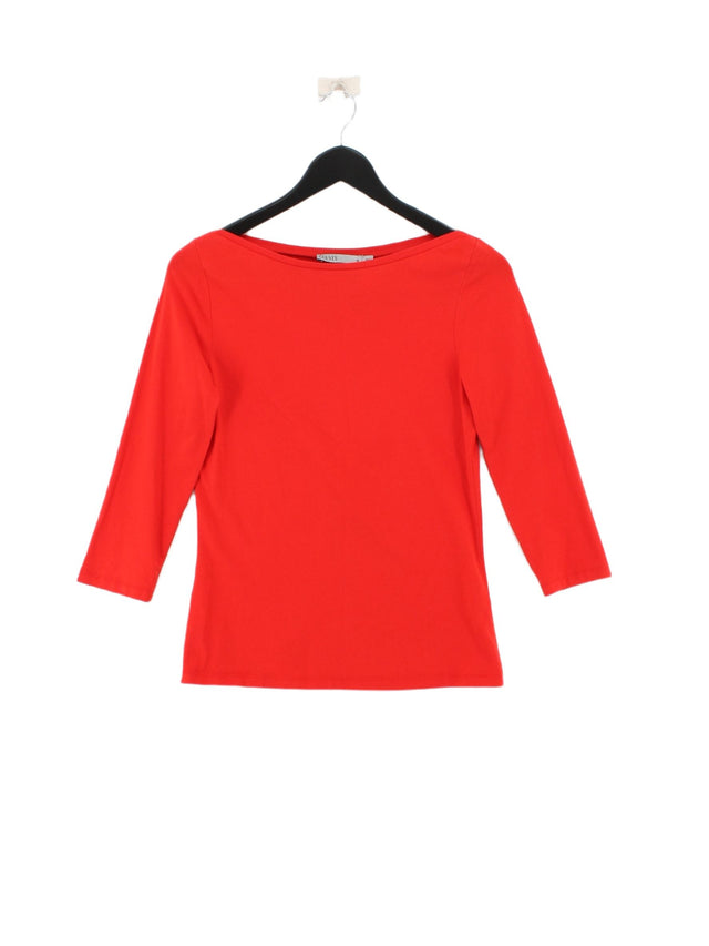Oasis Women's Top UK 10 Red Cotton with Elastane