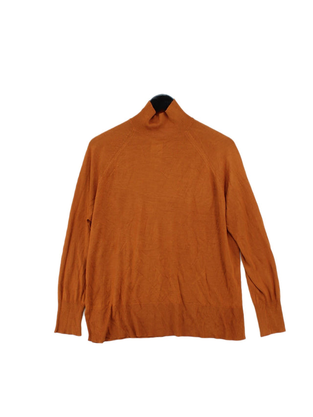 Zara Women's Jumper L Brown Viscose with Acrylic