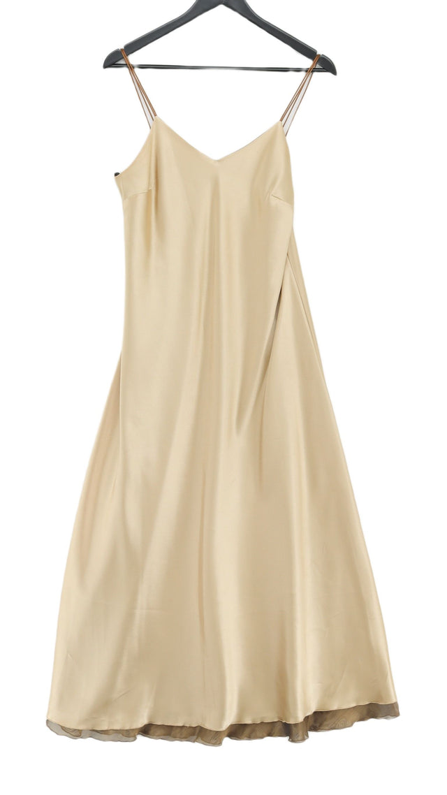 Kaleidoscope Women's Midi Dress UK 14 Gold 100% Polyester