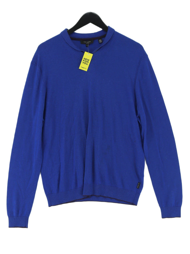 Ted Baker Women's Jumper UK 16 Blue Wool with Polyester