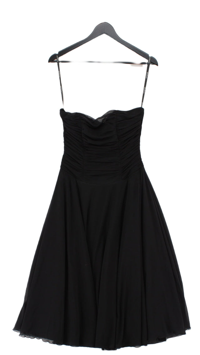 Autograph Women's Midi Dress UK 12 Black Polyester with Elastane, Polyamide