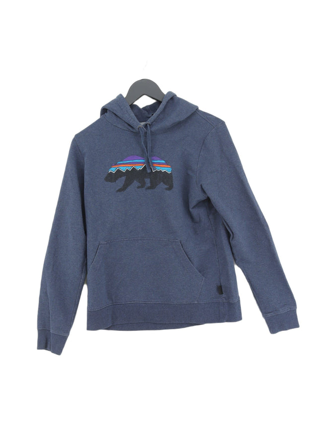 Patagonia Women's Hoodie M Blue Cotton with Elastane, Polyester