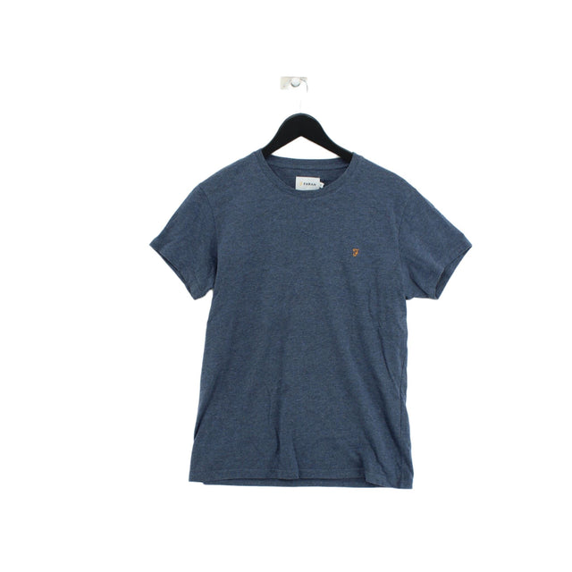 Farah Men's T-Shirt M Blue Cotton with Polyester