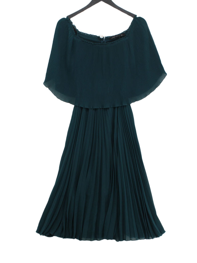 Zara Women's Midi Dress XS Green 100% Polyester