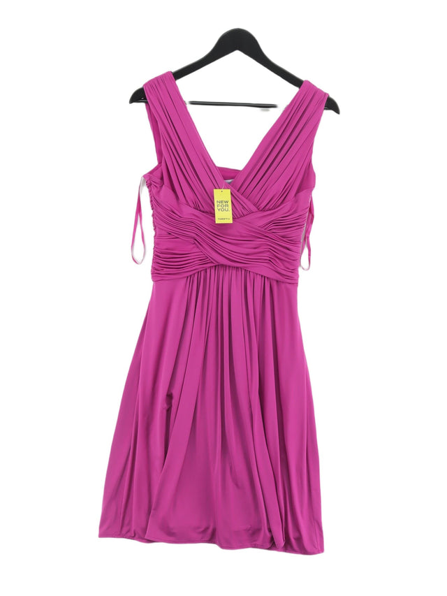 John Lewis Women's Midi Dress UK 10 Purple Polyester with Elastane