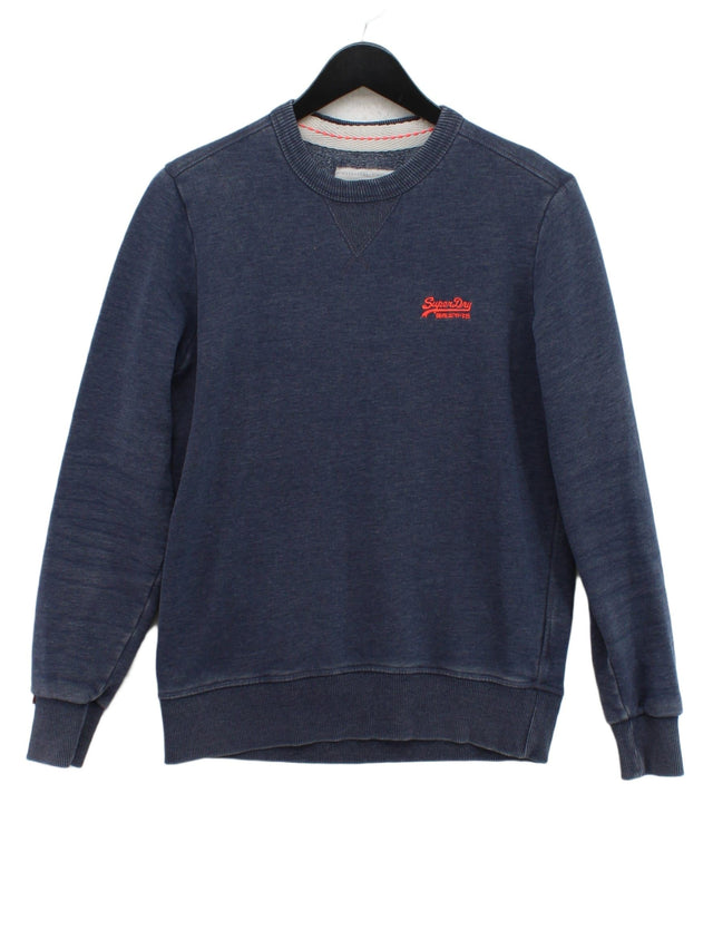 Superdry Men's Jumper S Blue Cotton with Polyester