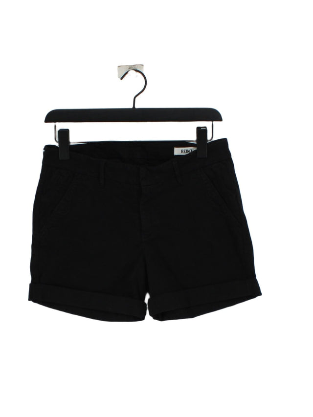 Reiko Women's Shorts W 26 in Black Cotton with Elastane