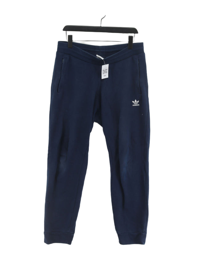 Adidas Men's Sports Bottoms L Blue Cotton with Elastane