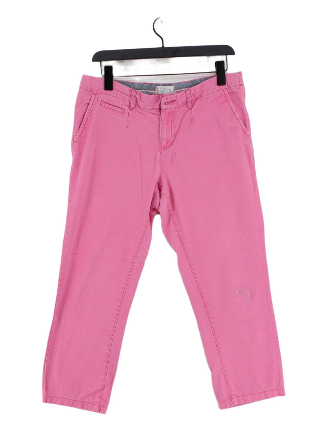 FatFace Women's Trousers UK 14 Pink Cotton with Elastane