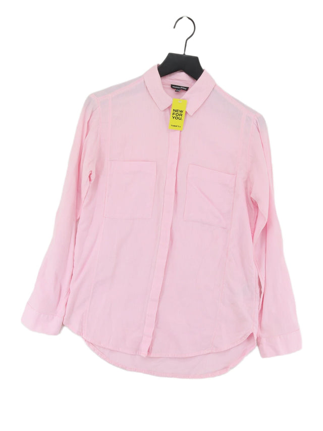 Warehouse Women's Shirt UK 10 Pink 100% Cotton