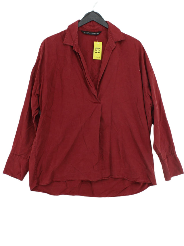 Zara Women's Blouse XS Red Lyocell Modal with Polyester