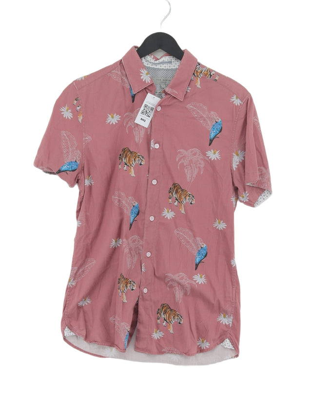 Ted Baker Men's Shirt Chest: 36 in Pink Cotton with Elastane