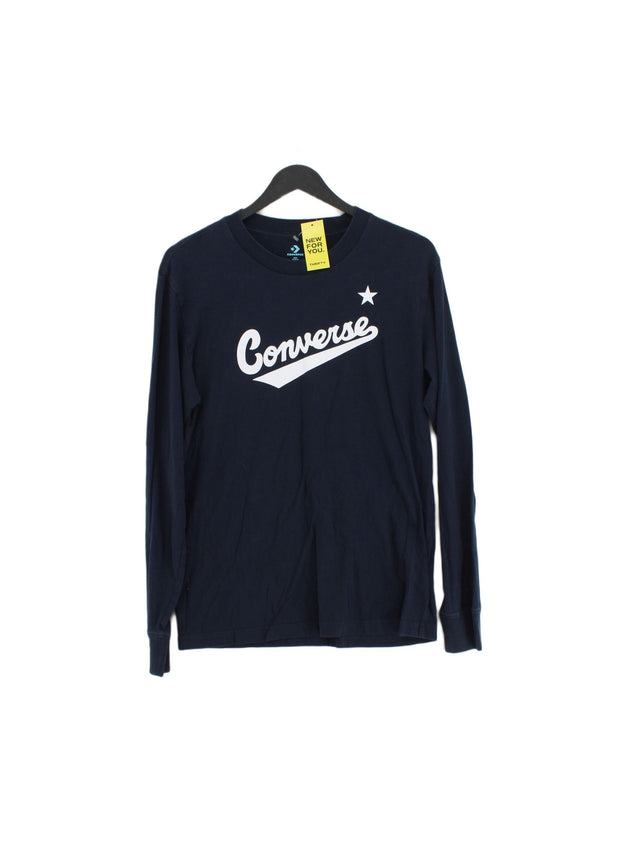 Converse Women's T-Shirt S Blue 100% Cotton