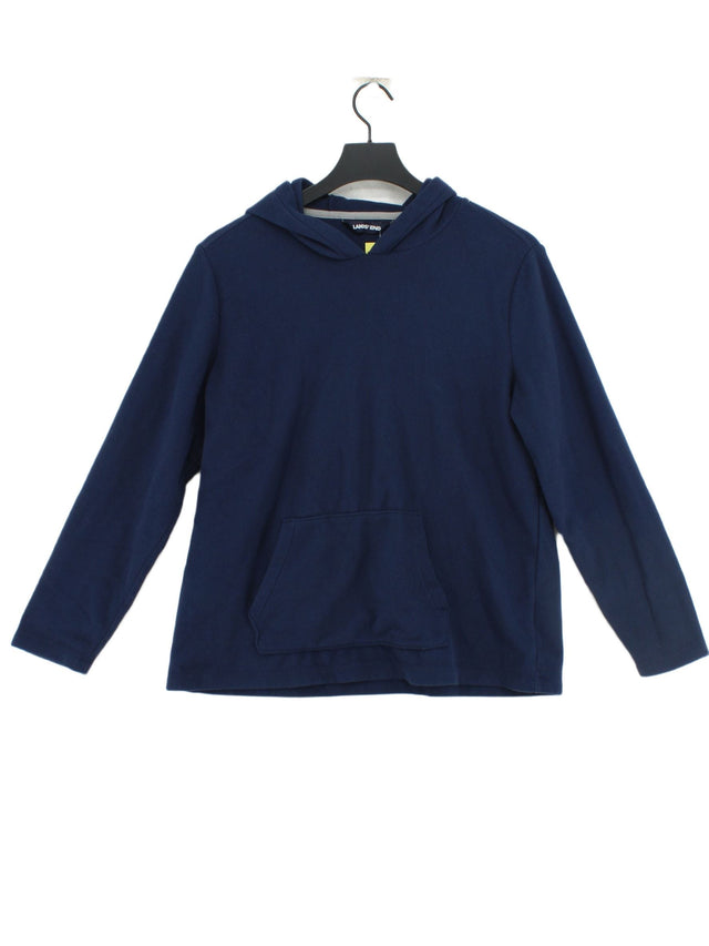 Lands End Women's Hoodie L Blue 100% Polyester