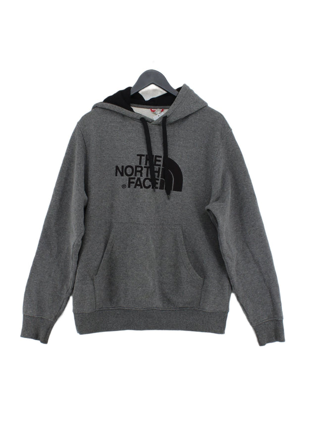 The North Face Men's Hoodie M Grey Cotton with Polyester