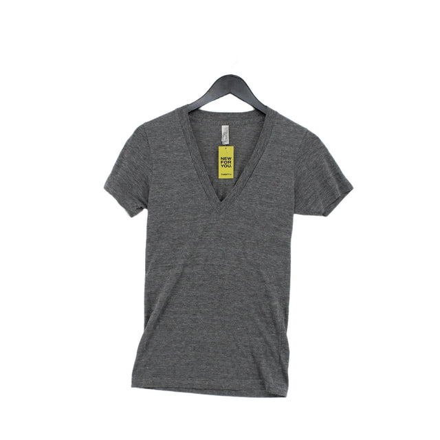 American Apparel Women's T-Shirt XS Grey Polyester with Cotton, Viscose
