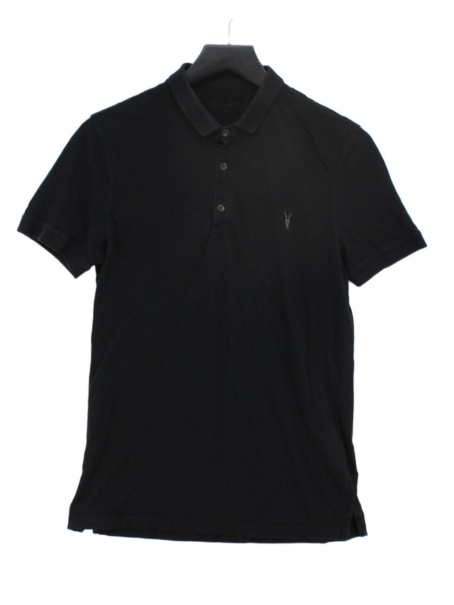AllSaints Men's Polo S Black 100% Cotton