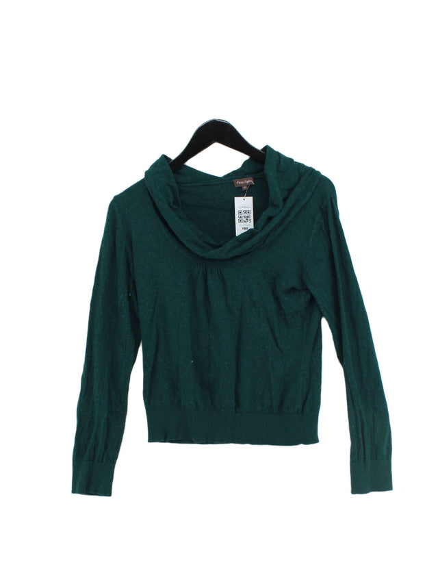 Phase Eight Women's Jumper UK 14 Green Cotton with Angora, Polyamide, Viscose