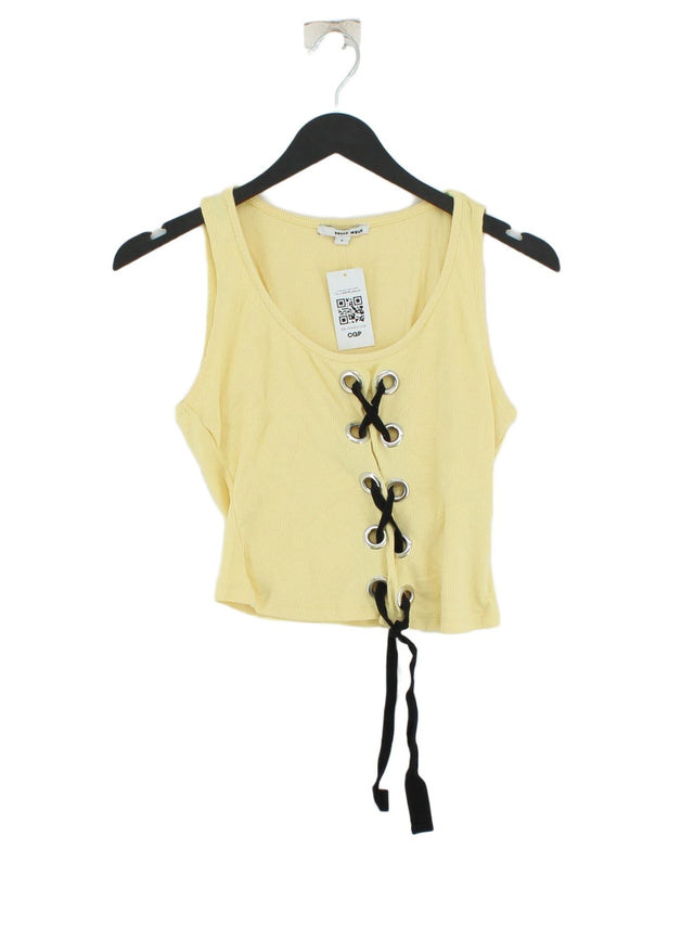 Tally Weijl Women's Top S Yellow Cotton with Elastane, Lyocell Modal