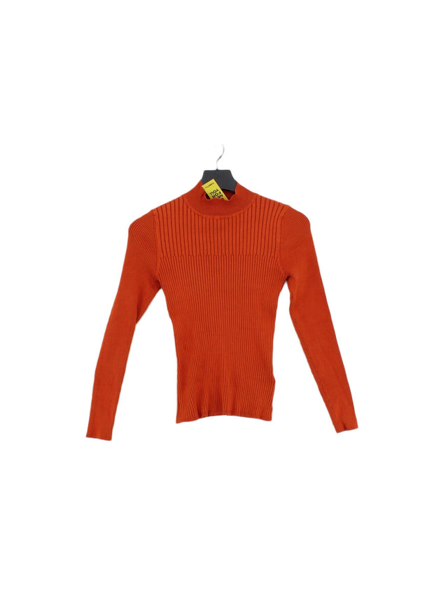 Karen Millen Women's Jumper M Orange Viscose with Polyamide