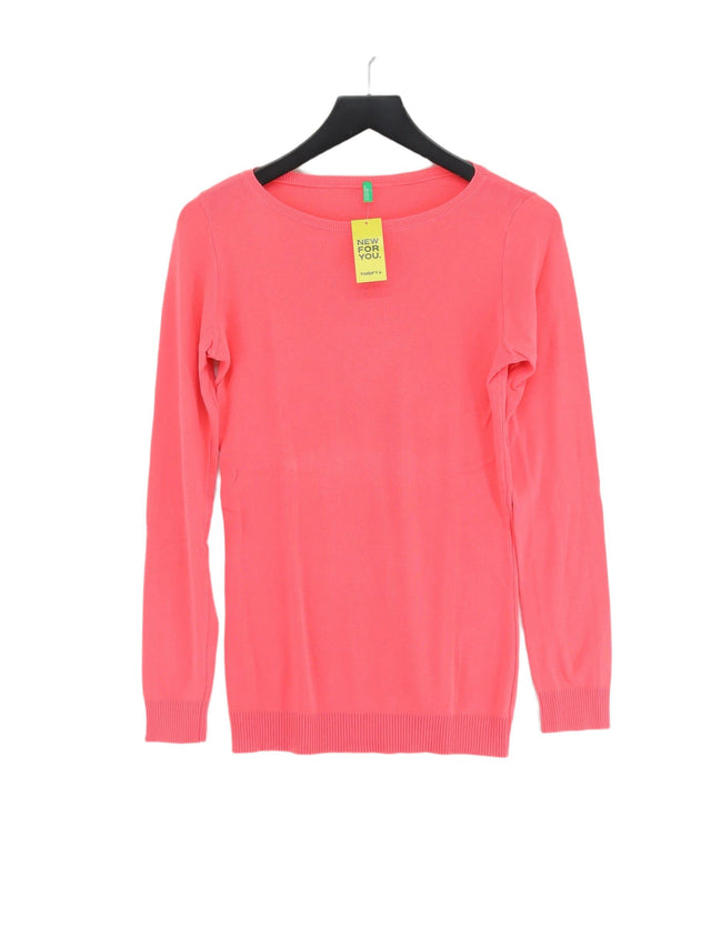 United Colors Of Benetton Women's Jumper L Pink 100% Cotton