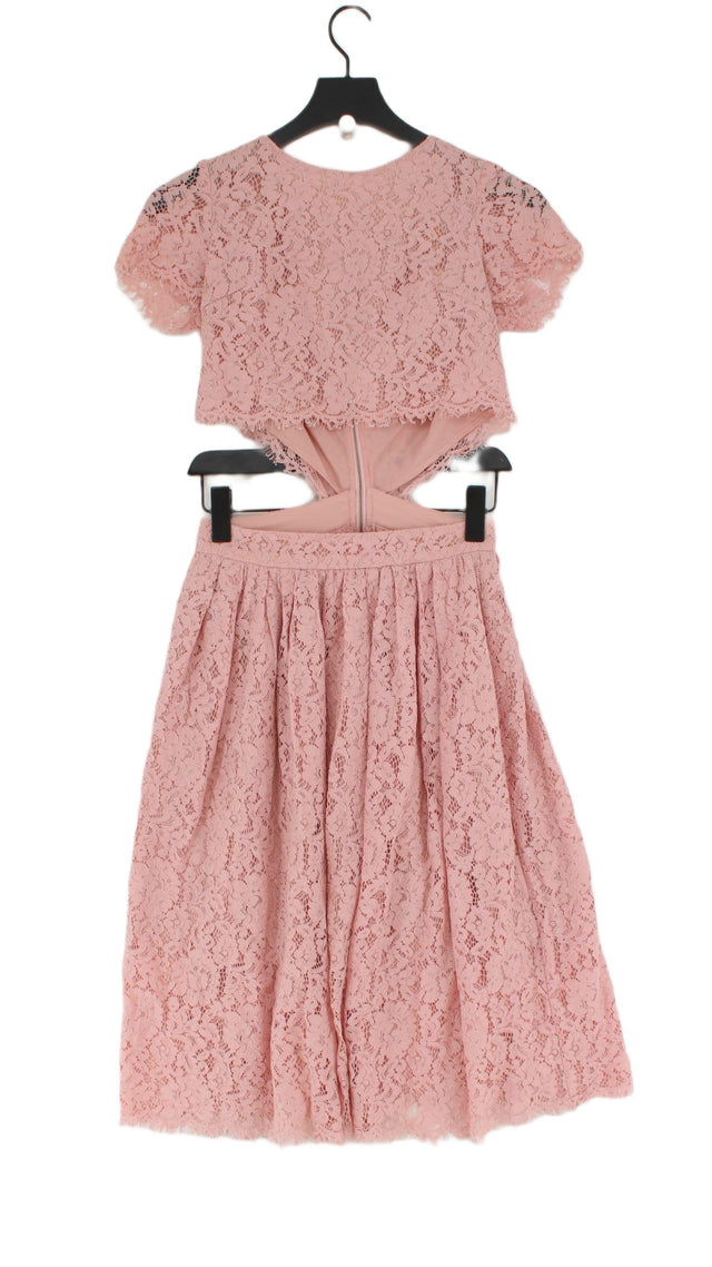 True Decadence Women's Midi Dress UK 6 Pink 100% Polyester