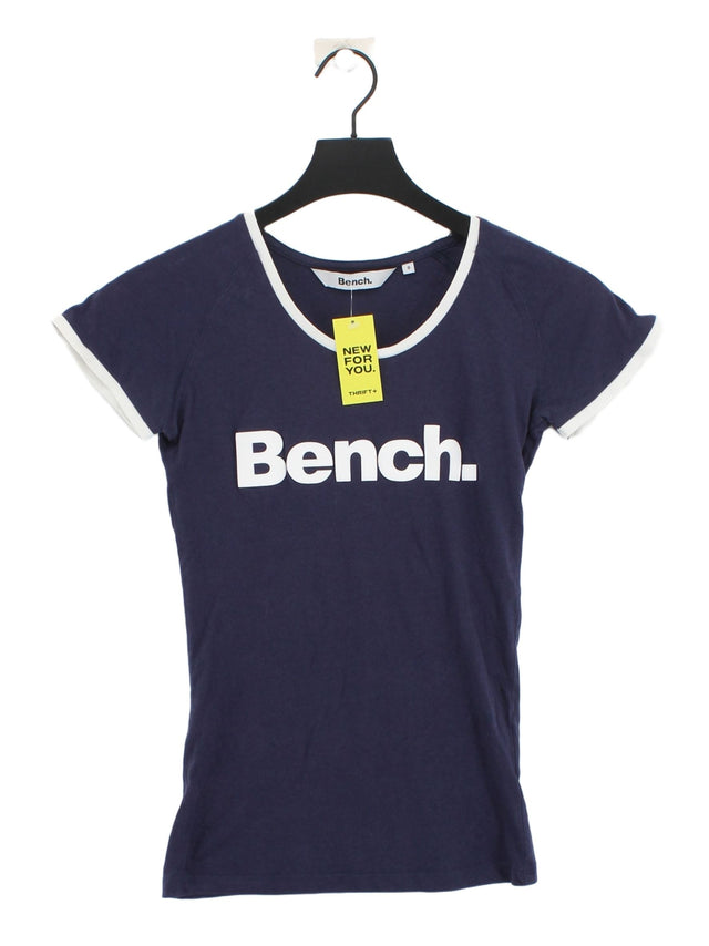 Bench Women's T-Shirt UK 8 Blue 100% Cotton