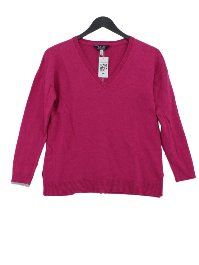 Joules Women's Jumper UK 8 Pink Viscose with Cashmere, Cotton, Polyamide, Wool