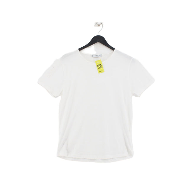 MNG Women's T-Shirt L White Cotton with Elastane