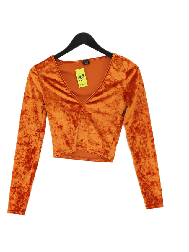 Urban Outfitters Women's Top XS Orange Polyester with Elastane