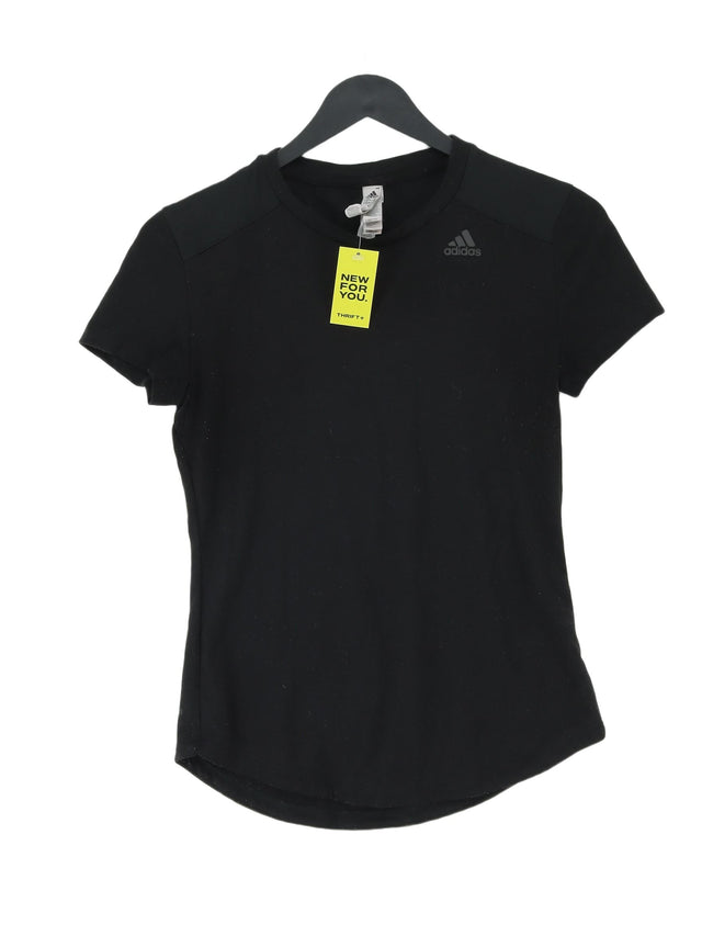 Adidas Women's T-Shirt UK 8 Black Spandex with Polyester