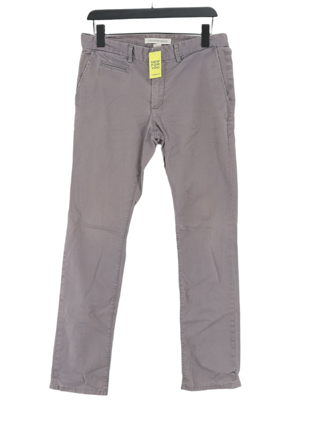 Country Road Men's Suit Trousers W 32 in Grey Cotton with Elastane