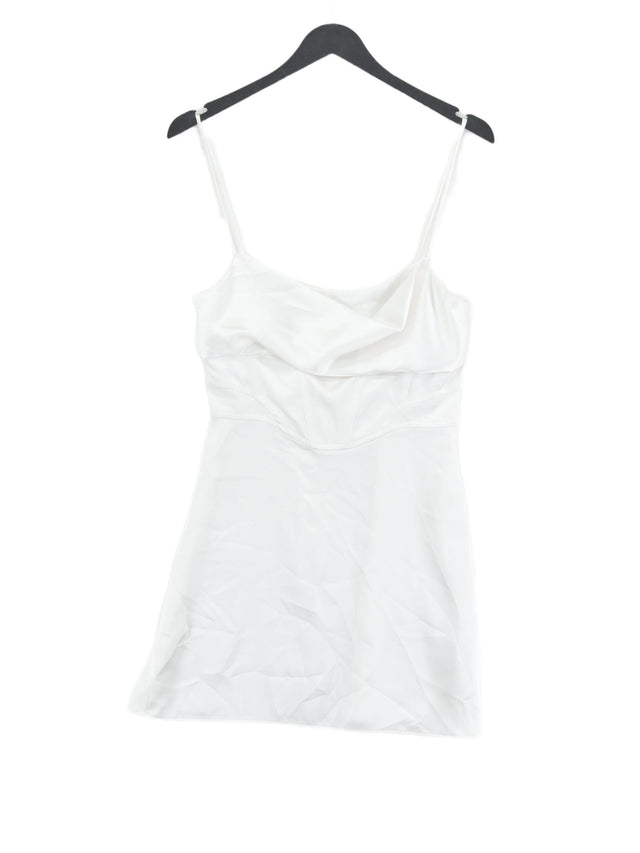 Zara Women's Midi Dress M White 100% Polyester