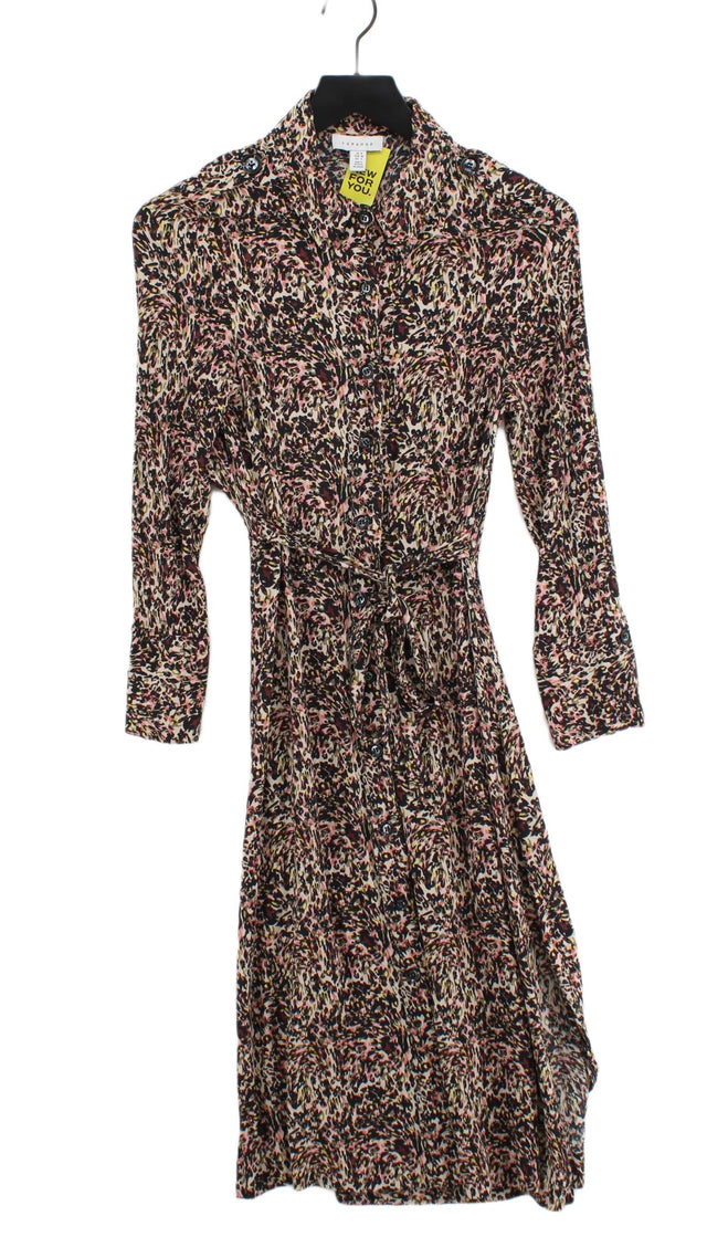 Topshop Women's Midi Dress UK 8 Multi 100% Viscose