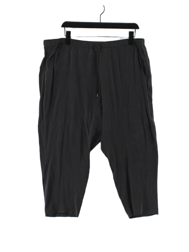 Eileen Fisher Women's Trousers XL Grey 100% Silk
