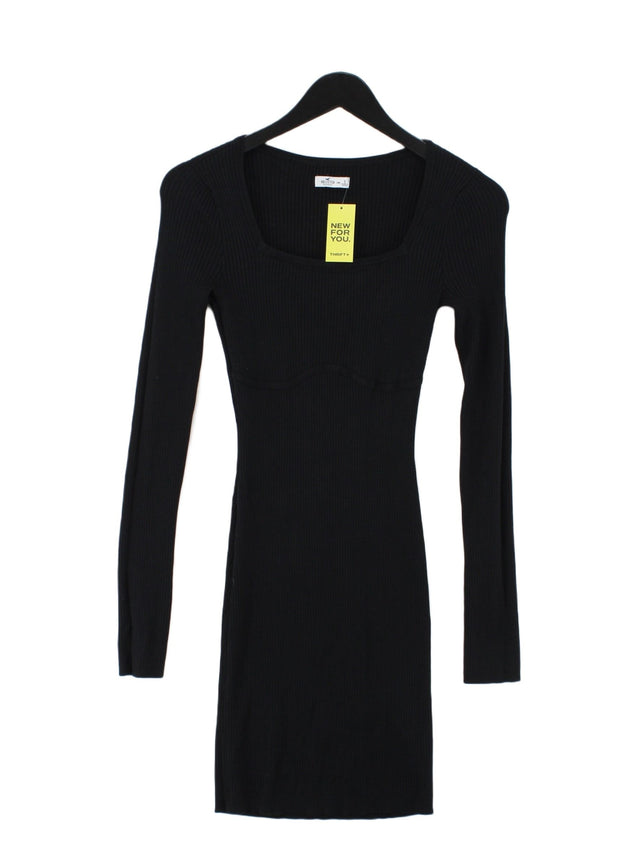 Hollister Women's Midi Dress S Black Viscose with Nylon