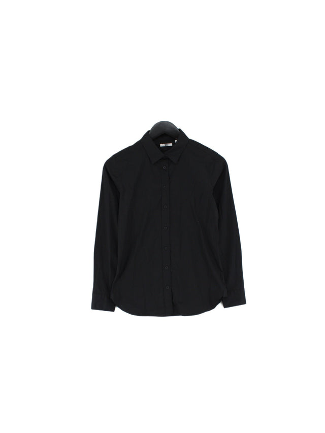 Uniqlo Men's Shirt S Black Cotton with Polyester, Spandex