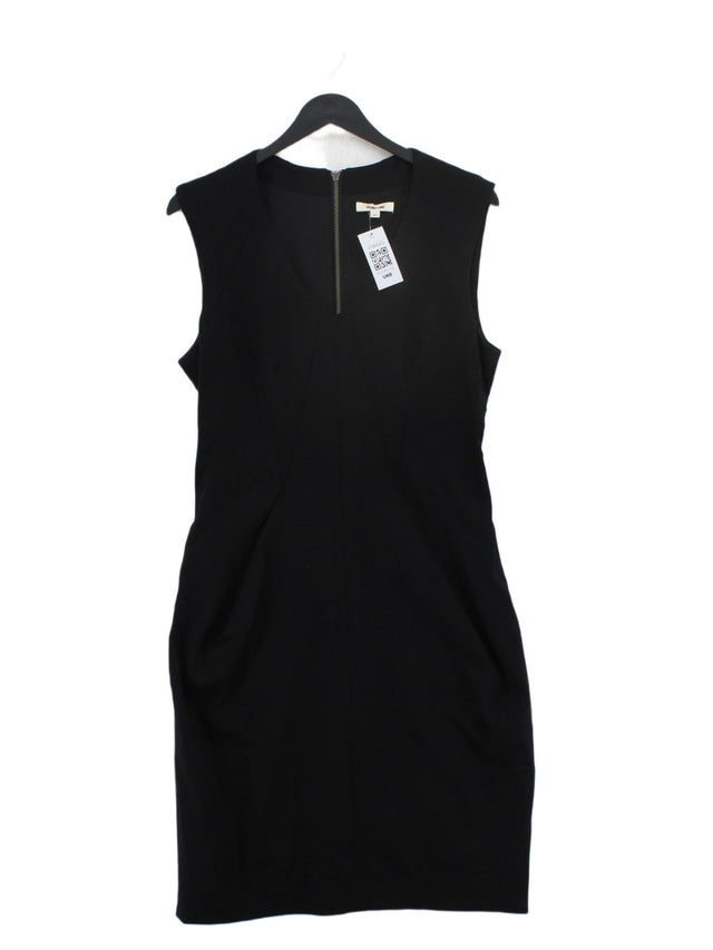 Helmut Lang Women's Midi Dress UK 10 Black Wool with Other, Silk, Spandex