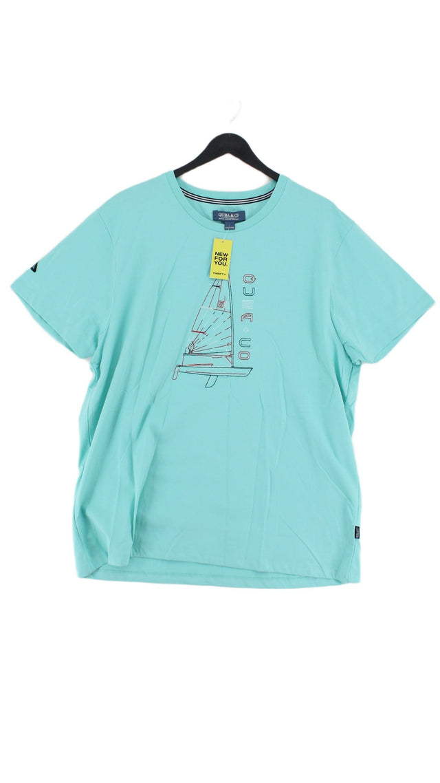Quba & Co. Men's T-Shirt XXL Blue 100% Cotton