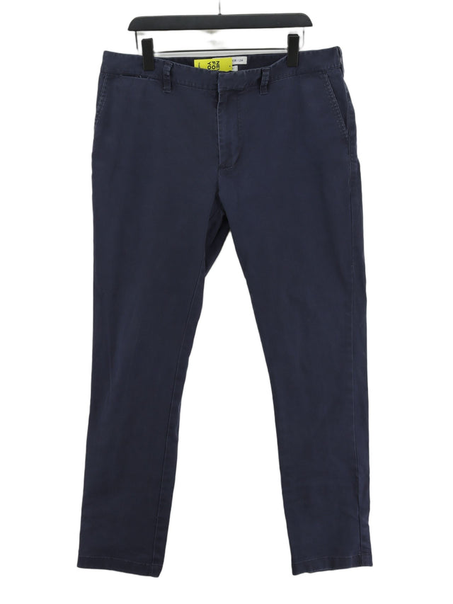 Boden Men's Trousers W 38 in Blue Cotton with Elastane