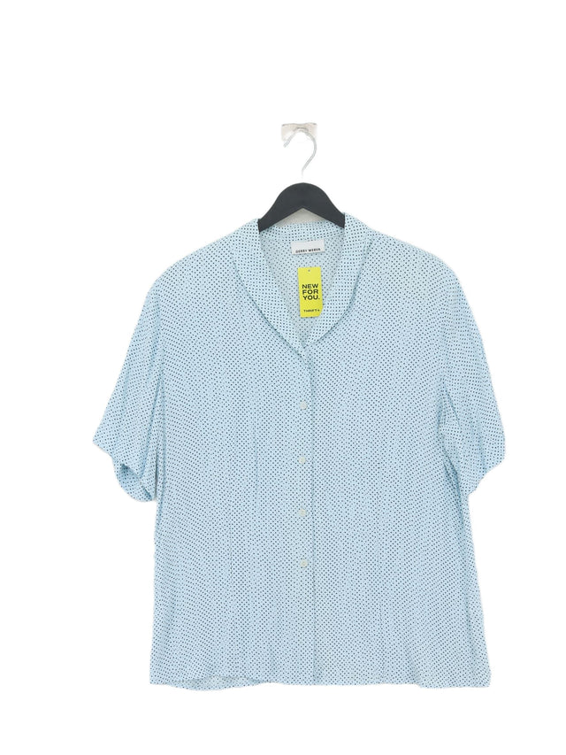 Gerry Weber Women's Shirt UK 16 Blue 100% Viscose