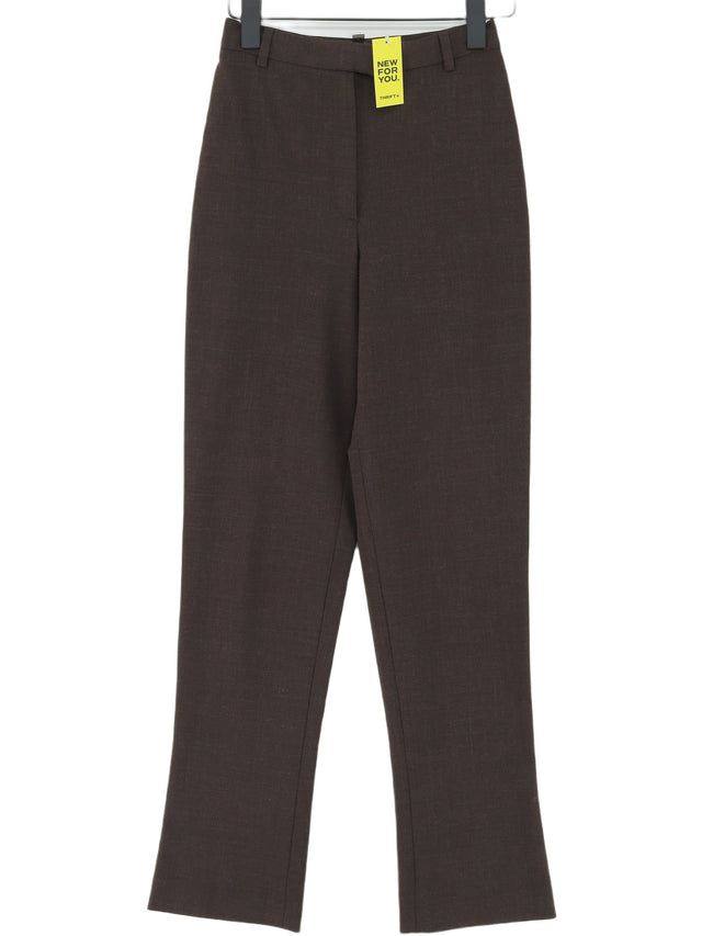 Calvin Klein Women's Suit Trousers UK 6 Brown Wool with Elastane, Spandex