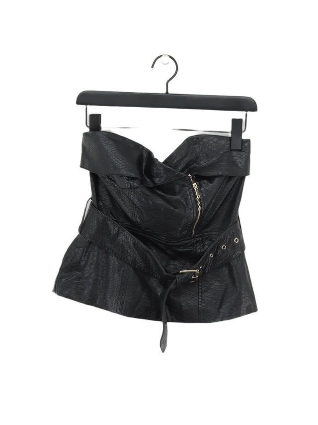 River Island Women's Mini Skirt UK 8 Black 100% Polyester