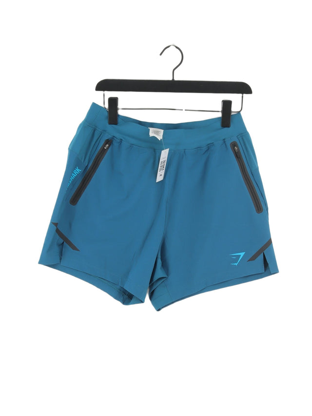 Gymshark Men's Shorts L Blue Polyester with Elastane