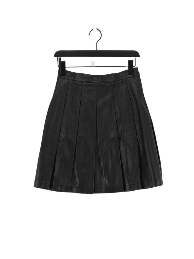 French Connection Women's Mini Skirt UK 10 Black Polyester with Rayon, Viscose