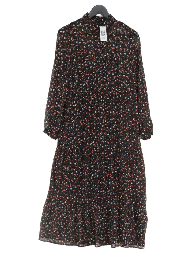 New Look Women's Midi Dress UK 8 Black 100% Polyester