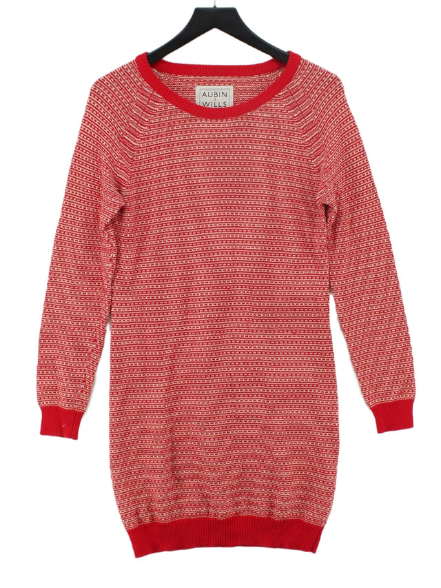 Aubin & Wills Women's Midi Dress S Red 100% Cotton